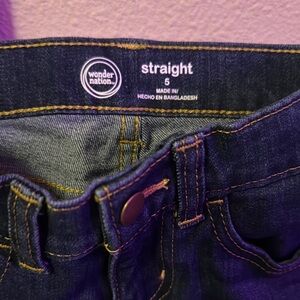 Wonder Nation Women's Straight Jeans - Dark Blue
